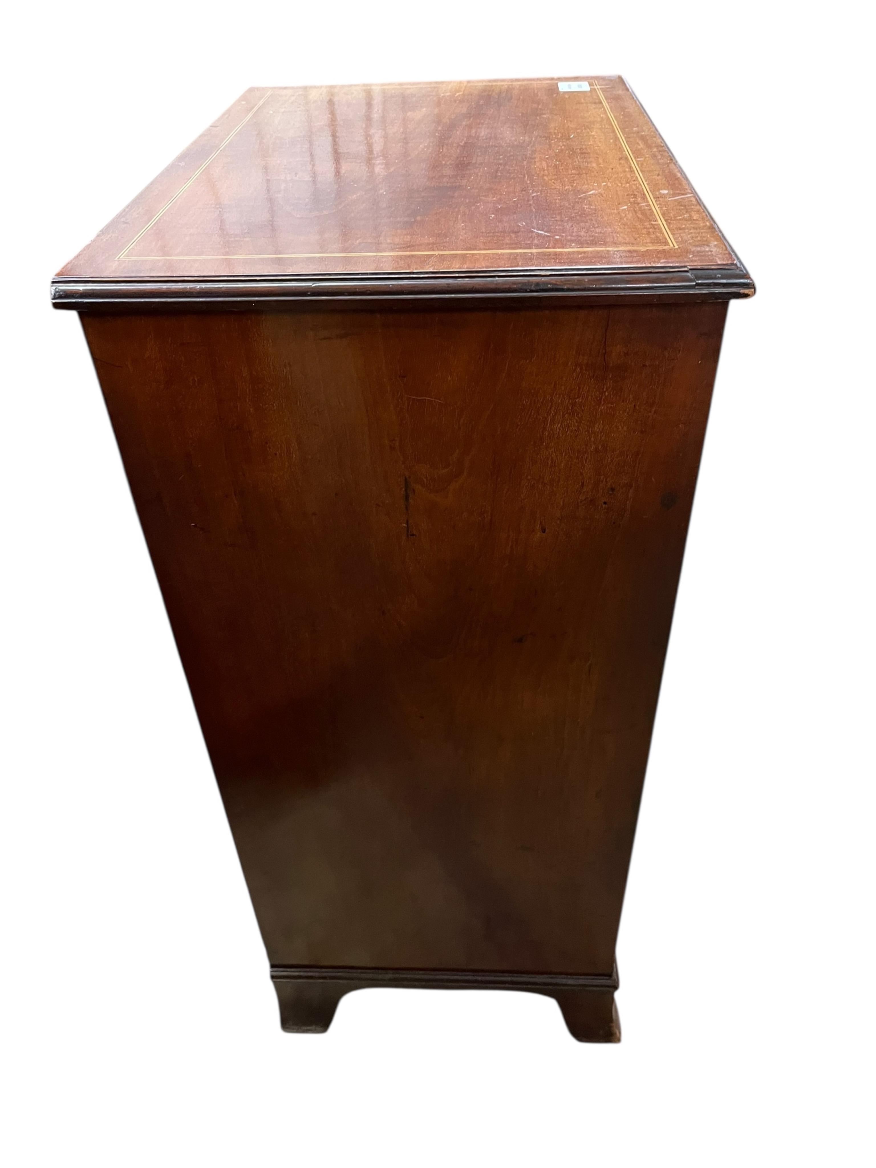 A small Edwardian marquetry inlaid mahogany chest, width 63cm, depth 44cm, height 98cm